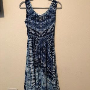 Blue and white dress